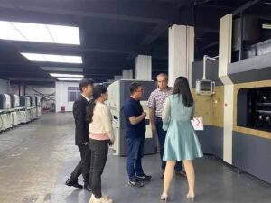 Leveling machines in showroom